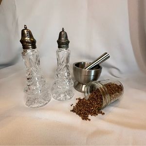 Victorian Style Cut Crystal Salt & Pepper Shakers